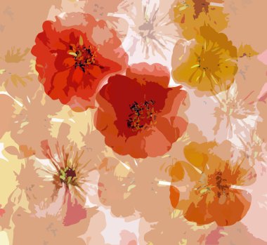 soyut grunge arka plan ile stilize aplike zinnia