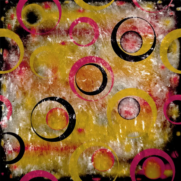 Grunge manchado fondo abstracto witn círculos — Foto de Stock