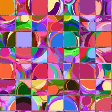 grunge sıra ile Seamless Modeli lekeli ve kare öğeleri çizgili