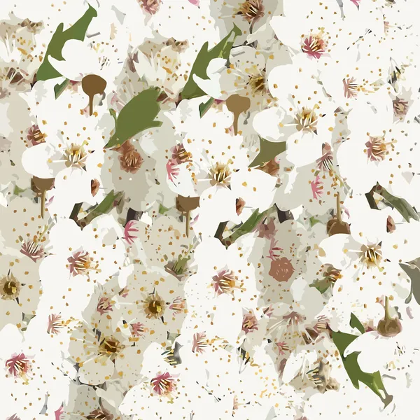 Fundo floral com ameixa cereja florescendo — Vetor de Stock