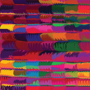 Gökkuşağı yatay çizgili satırlar grunge ile Seamless Modeli lekeli