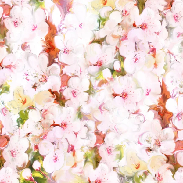 Floral background with cherry flowers in pastel colors — Stock Photo, Image