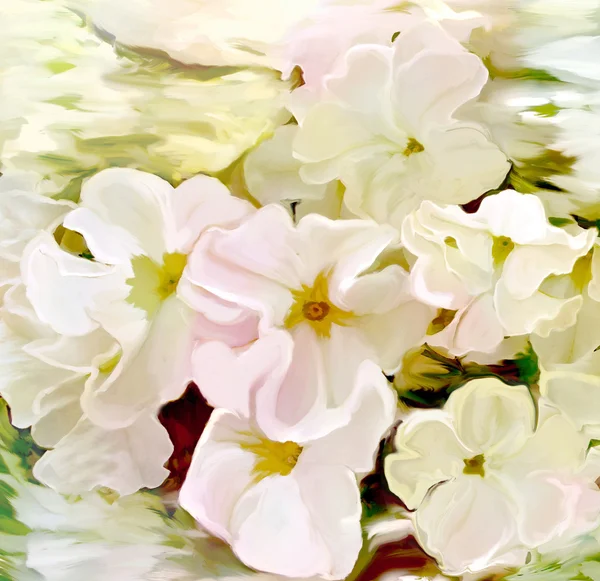 Stilisierte weiße Petunien auf Grunge-gefärbtem Hintergrund — Stockfoto