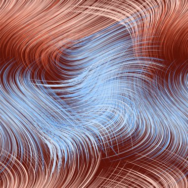 Ağ tasarımı için mor zemin üzerinde mavi ve pembe renkli grunge çizgili dalgalı, kıvrımlı elementlerle kusursuz desen