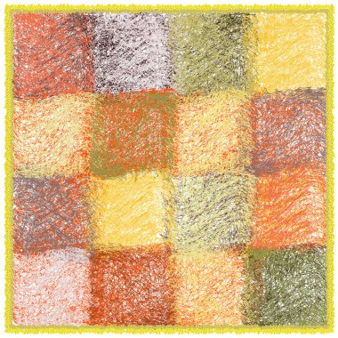 Damalı pofuduk paspas, halı, ekose, grunge dalgalı örülmüş renkli elementler ve web tasarımı için dekoratif çerçeve