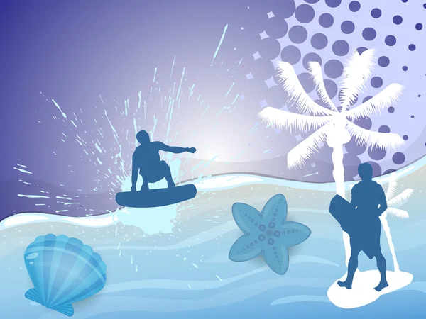 Surfař na letní pozadí — Stockový vektor