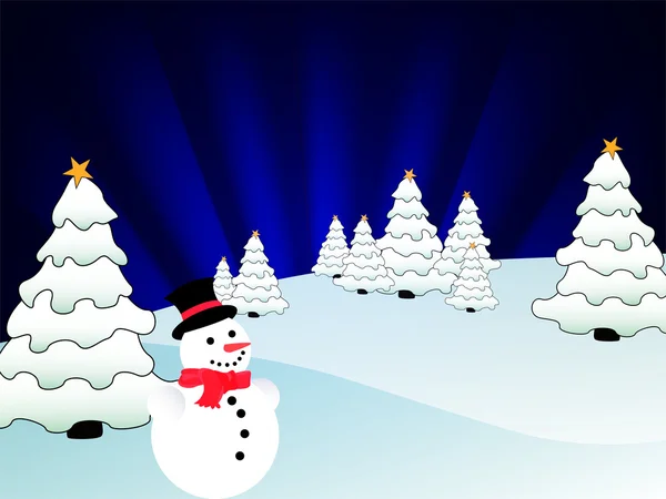 Winter scene - christmas card — Stock Vector