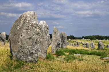 Standing stones at Carnac in France clipart