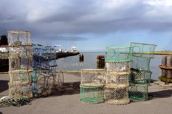Port rybacki Ouistreham we Francji — Zdjęcie stockowe