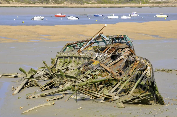 Naufrage sur la plage de Normandie en France — Photo