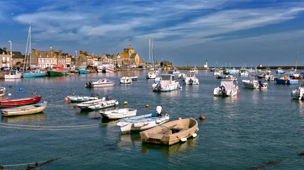 Pequenos Barcos Navios Porto Barfleur Uma Comuna Francesa Península Cotentin — Fotografia de Stock