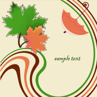 Yapraklı sonbahar vektör arkaplanı