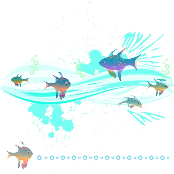 Ψάρια στα κύματα — Διανυσματικό Αρχείο