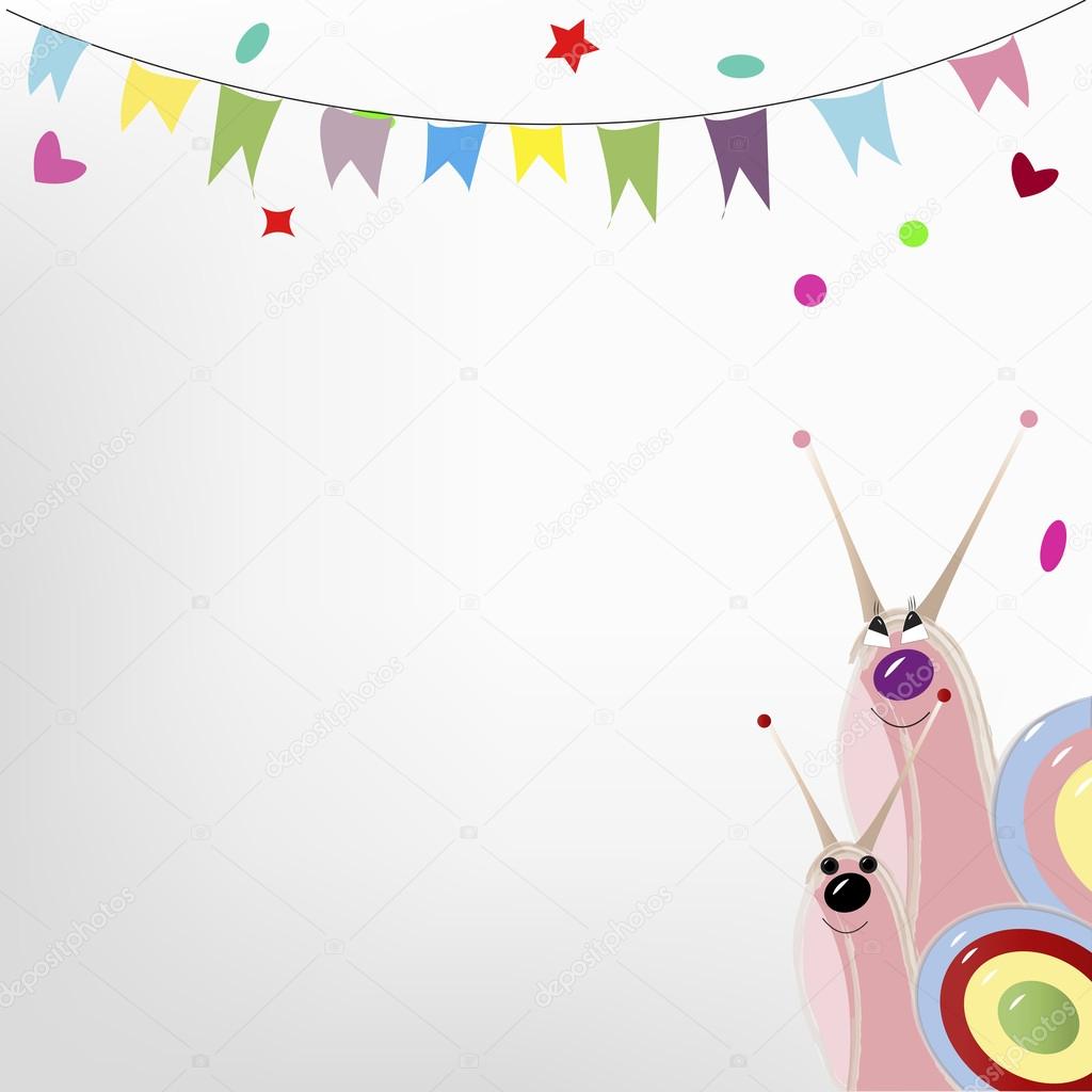 kids vector background with snails
