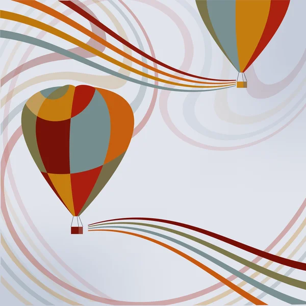 Ballon à air chaud dans le vecteur ciel — Image vectorielle