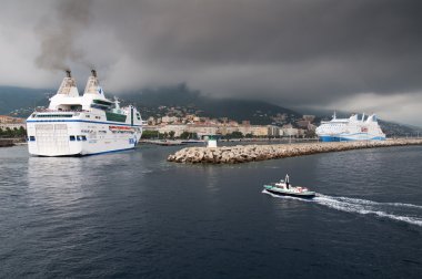 Ferry in Bastia clipart