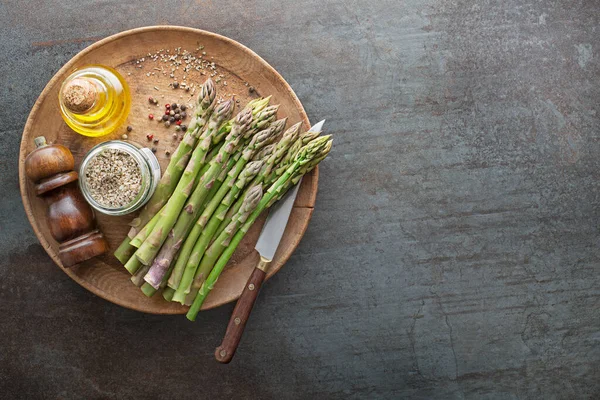 Frischer Grüner Spargel Gesundes Kochen Bündel Von Grünem Spargel Von — Stockfoto