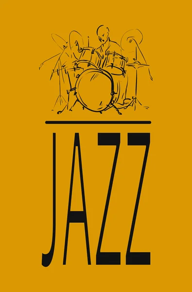 Batterista jazz . — Vettoriale Stock