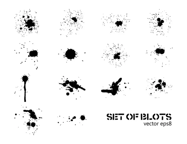 Inkt vlekken set. — Stockvector