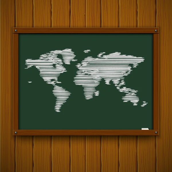 Drewniane ramy z mapy świata — Wektor stockowy