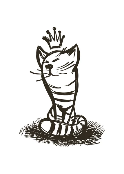 Gato con corona . — Archivo Imágenes Vectoriales