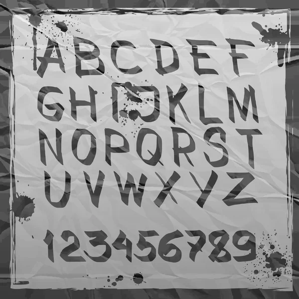 El çizimi alfabe — Stok Vektör
