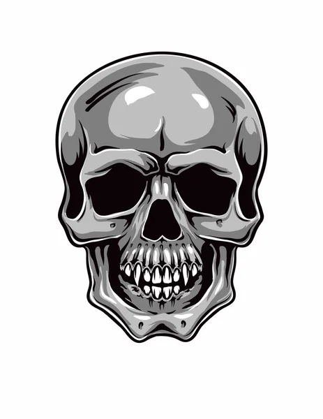 Cartoon Vector Skull . Hand drawn. Eps8 — Stock Vector