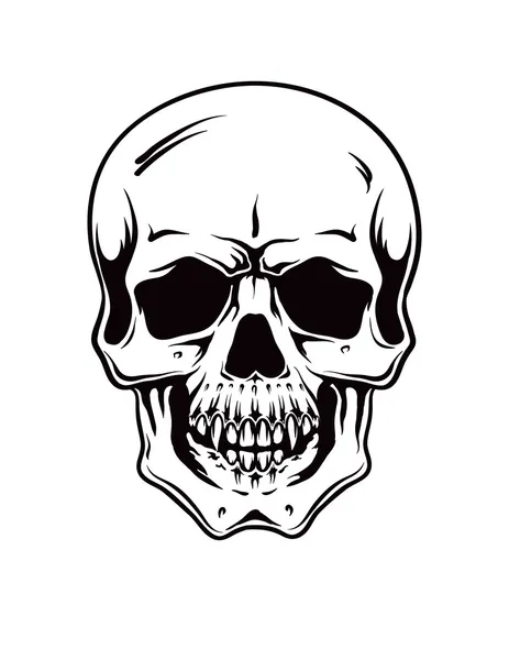 Cartoon Vector Skull. Disegnato a mano. Eps8 — Vettoriale Stock