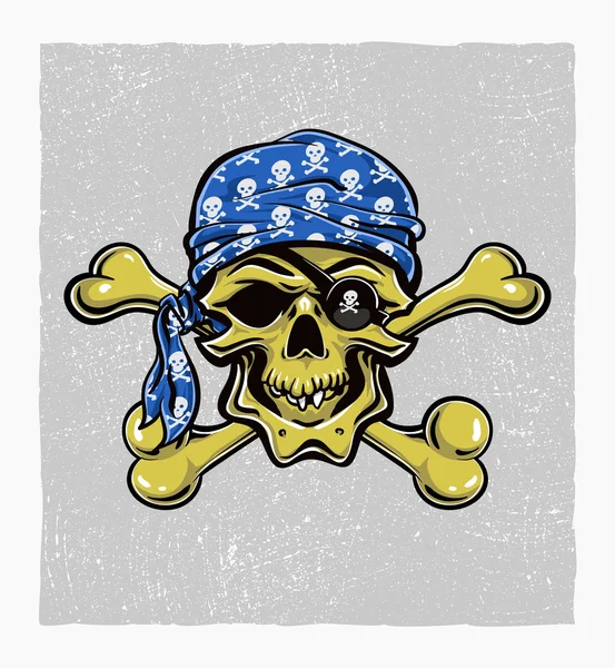 ドクロの海賊。手描きします。eps8 をベクトルします。 — ストックベクタ
