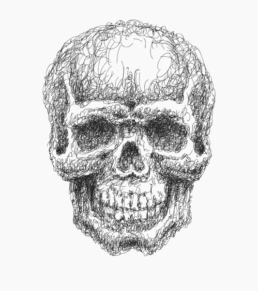 Cartoon Vector Skull. Disegnato a mano. Eps8 — Vettoriale Stock