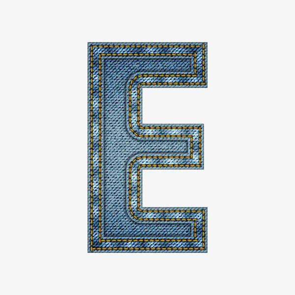 Изолированный алфавит из джинсовой ткани — стоковый вектор
