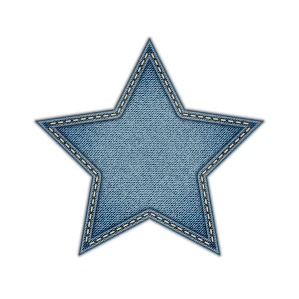 Jeans Tag Estrella aislada sobre fondo blanco — Vector de stock