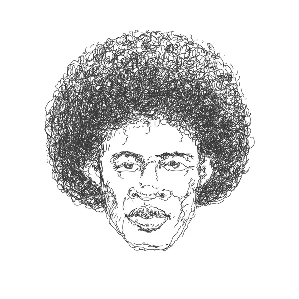 Homem afro-americano. mão desenhada. Vetor eps8 — Vetor de Stock