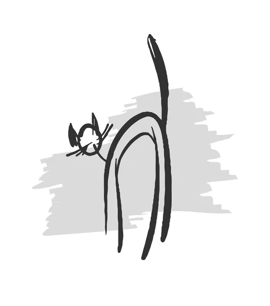 Ilustración de dibujos animados gato negro — Vector de stock