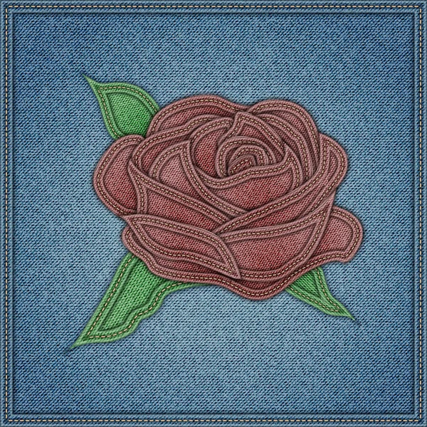 Rosa en el fondo de los vaqueros azules. Vector eps10 — Archivo Imágenes Vectoriales