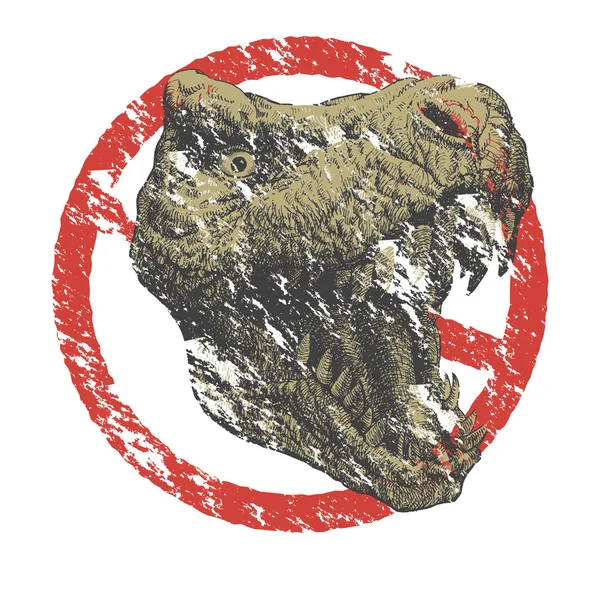 Dinossauro Tiranossauro. Mão desenhada. Vetor eps8 — Vetor de Stock