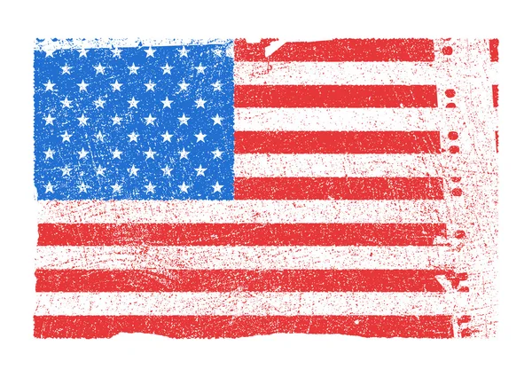 American flag with grunge texture. Vector eps8 — Stock Vector