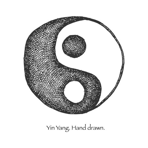 Yin Yang. dibujado a mano. vector eps8 — Archivo Imágenes Vectoriales