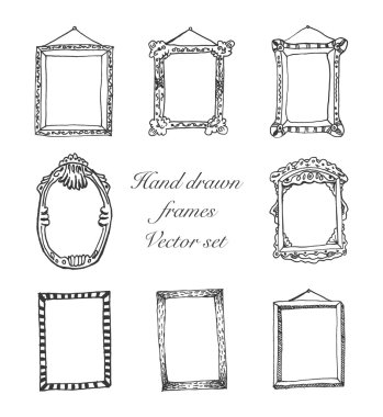 hand drawn frames eps8 clipart