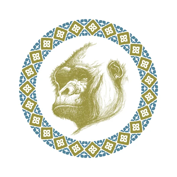 Vetor de gorila desenhado à mão eps8 — Vetor de Stock