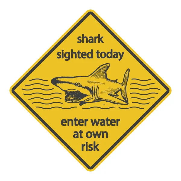 警告サイン ベクトル eps8 グランジ サメの攻撃 — ストックベクタ