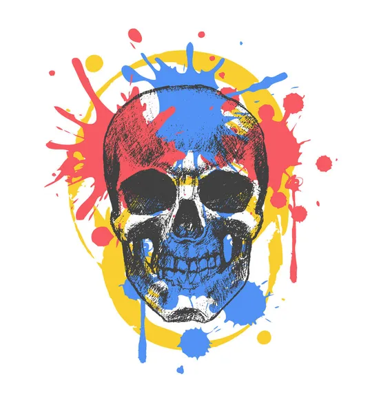 Vector hand drawn skull. Element for your design. — Stock Vector