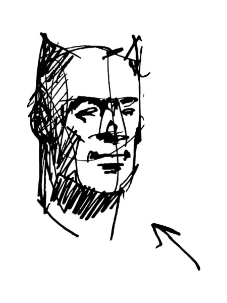 Náčrt k portrétu dospělého muže — Stockový vektor