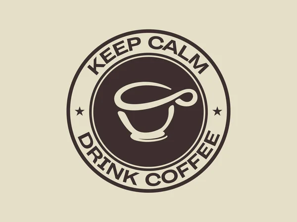 Kaffeepause Hipster Stilisiertes Plakat Ruhe Bewahren Und Kaffee Trinken Vektorillustration — Stockvektor