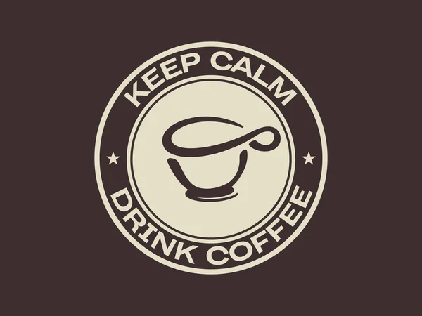 コーヒーブレークヒップスタースタイルのポスター 落ち着いてコーヒーを飲んでください ベクターイラスト — ストックベクタ