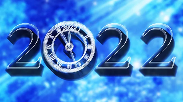 Nouvel 2022 Avec Une Horloge Pour Design — Photo