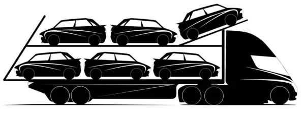 Логотип Грузовика Грузовика Транспортер Перевозки Автомобилей — стоковое фото