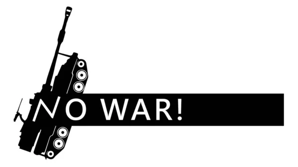Черно Белый Логотип Силуэтом Танка Надписью Войне — стоковое фото