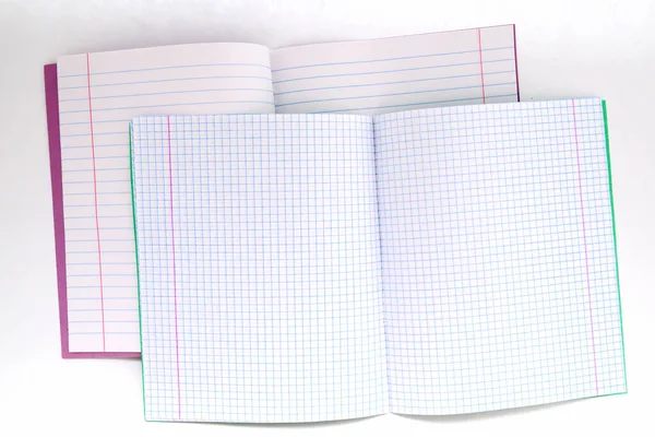 Striped Plaid Notebook Close White Background — Stockfoto