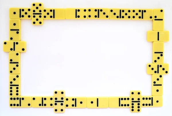 Frame Form Domino Close White Background — Photo